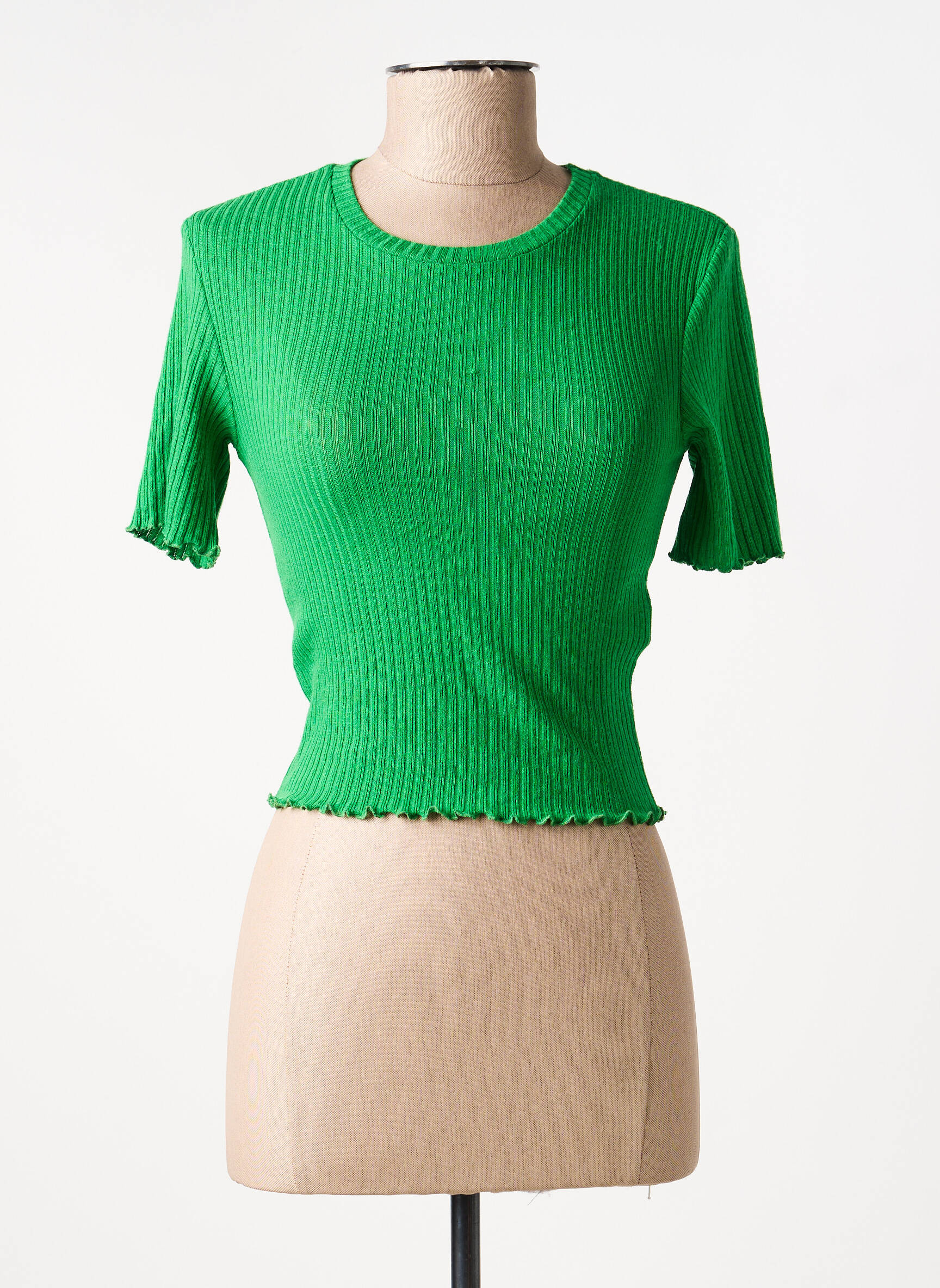 T-shirt coupe droite manches courtes vert ONLY femme
