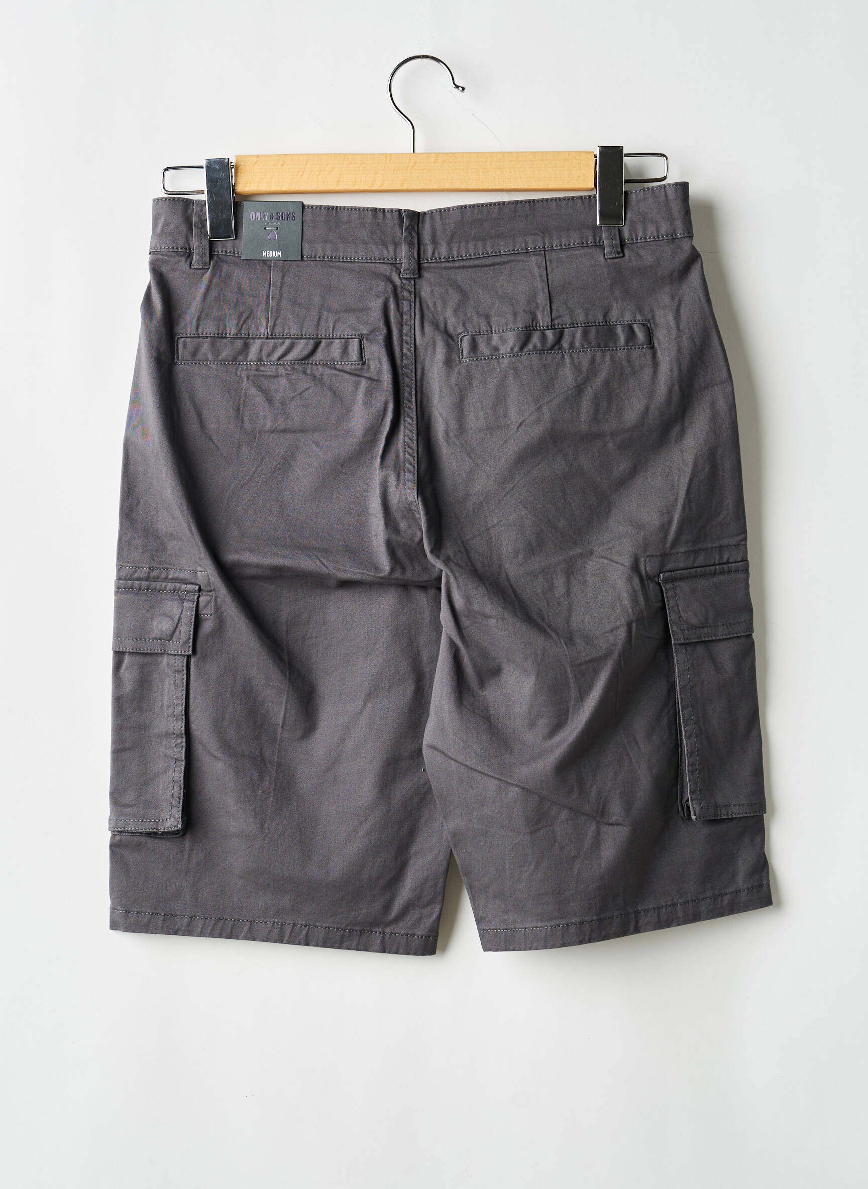 Bermuda coupe droite gris ONLY&SONS homme