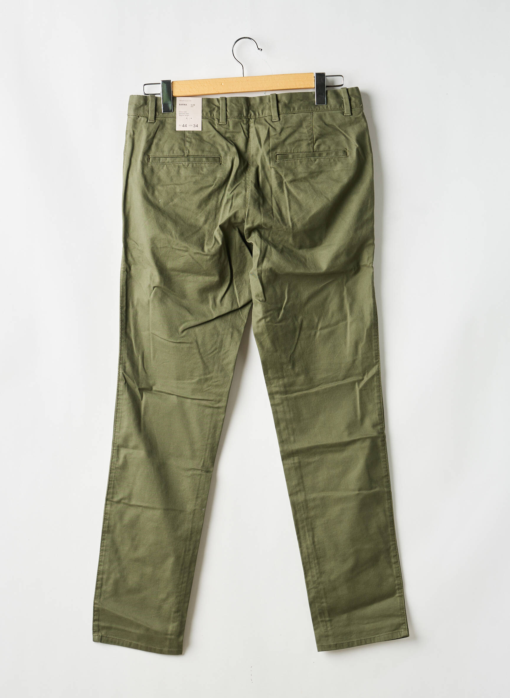 Pantalon droit vert MANGO homme