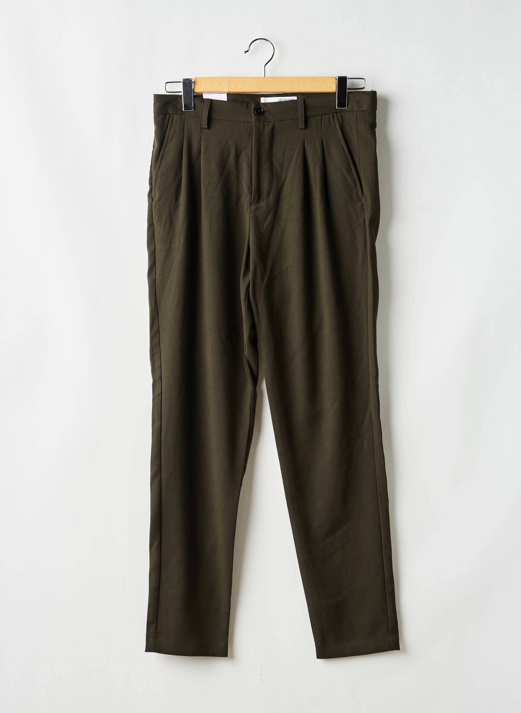 Pantalon droit taille normale taille normale vert SELECTED homme