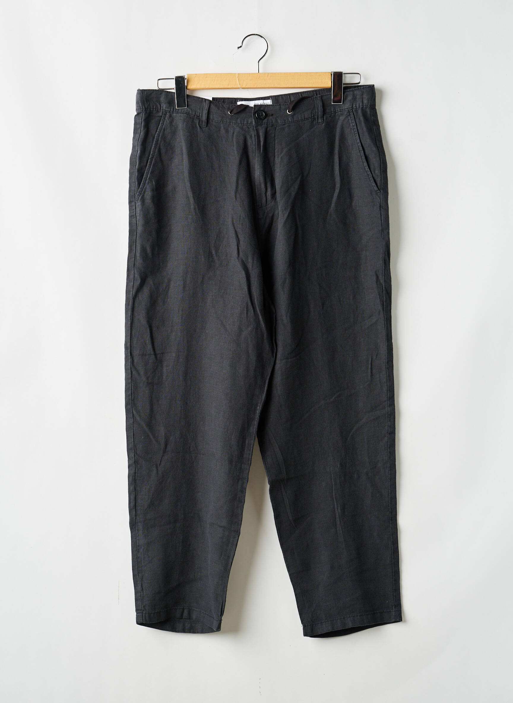 Pantalon droit taille basse noir SELECTED homme