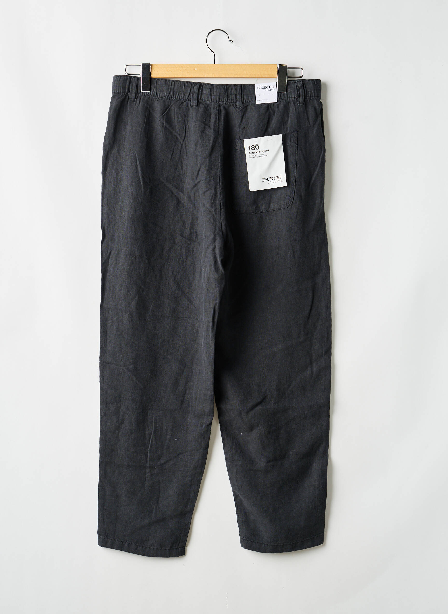 Pantalon droit taille basse noir SELECTED homme