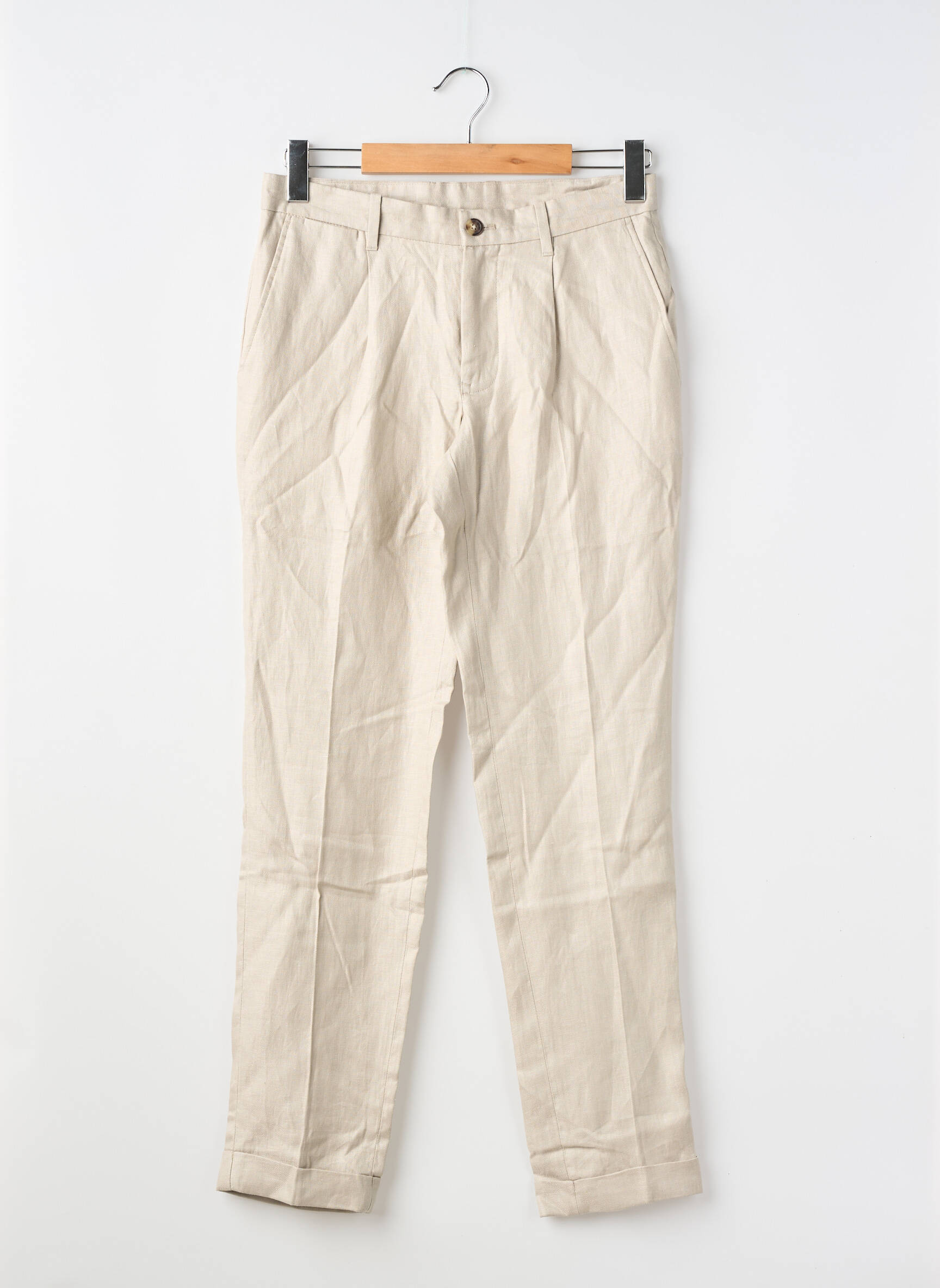 Pantalon droit beige MANGO homme