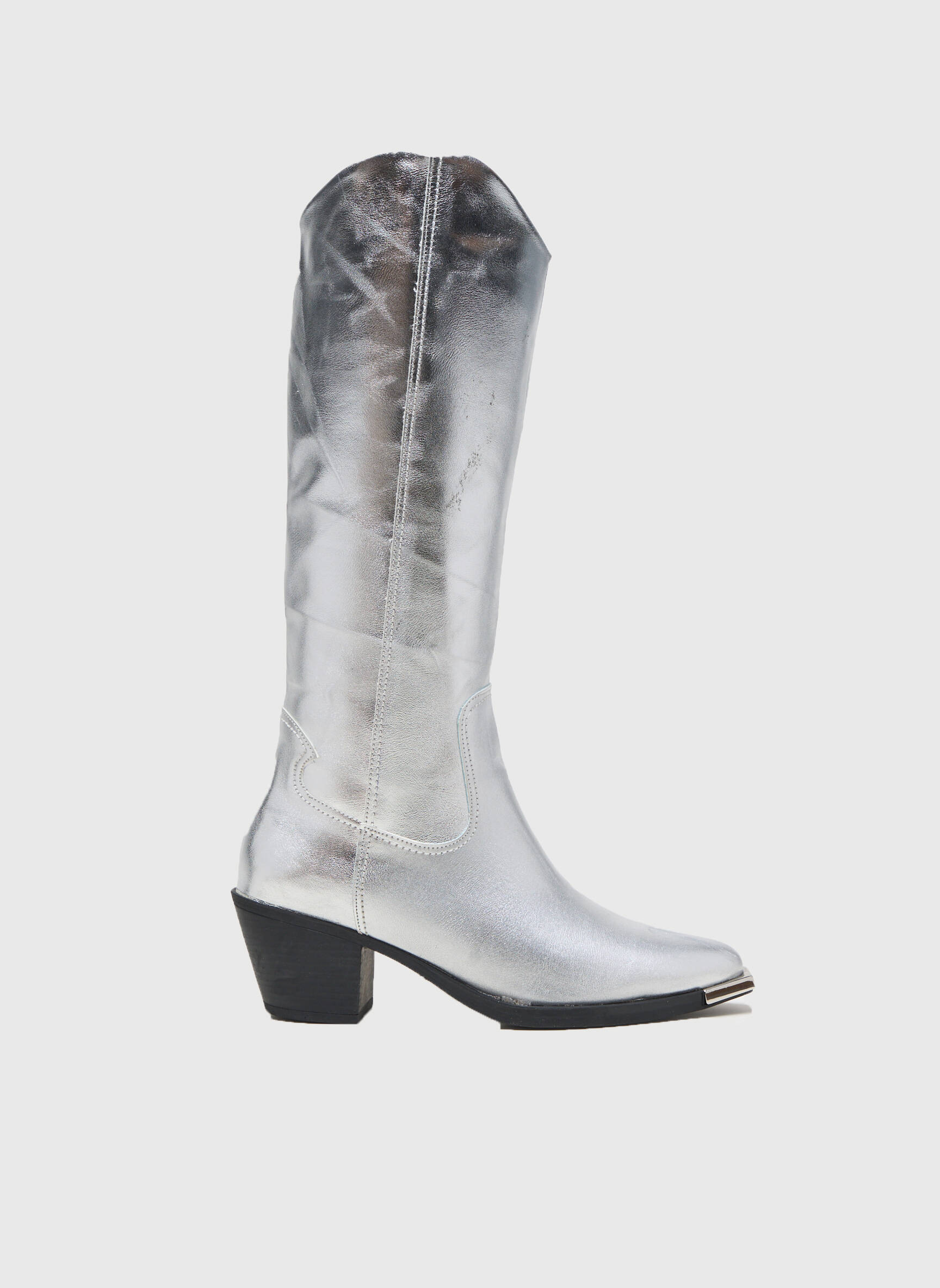 Bottes argent ASTRID BLACK LABEL femme