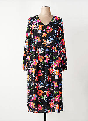 Robe mi-longue manches longues manches longues noir CARMAKOMA femme