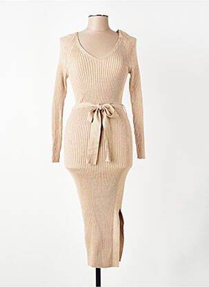 Robe pull beige MANGO femme