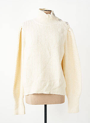Pull col roulé manches longues manches longues beige VERO MODA femme