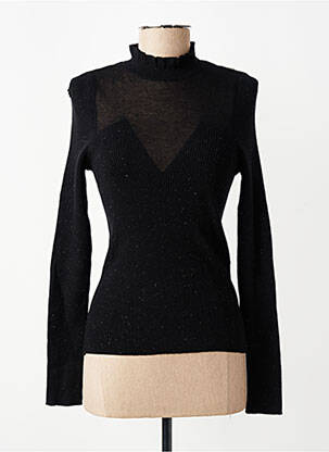 Pull col roulé noir MORGAN femme