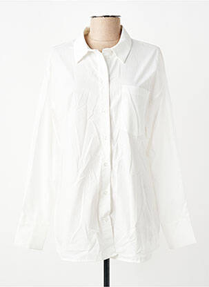 Chemisier coupe droite manches longues blanc ONLY femme