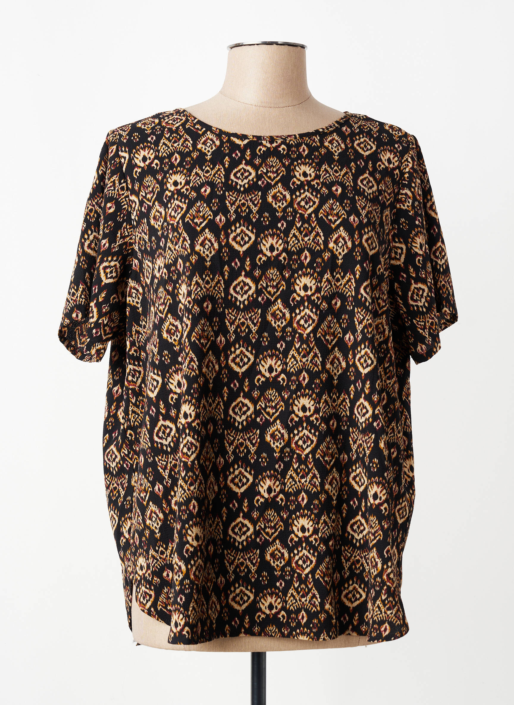 T-shirt coupe droite manches courtes marron CARMAKOMA femme