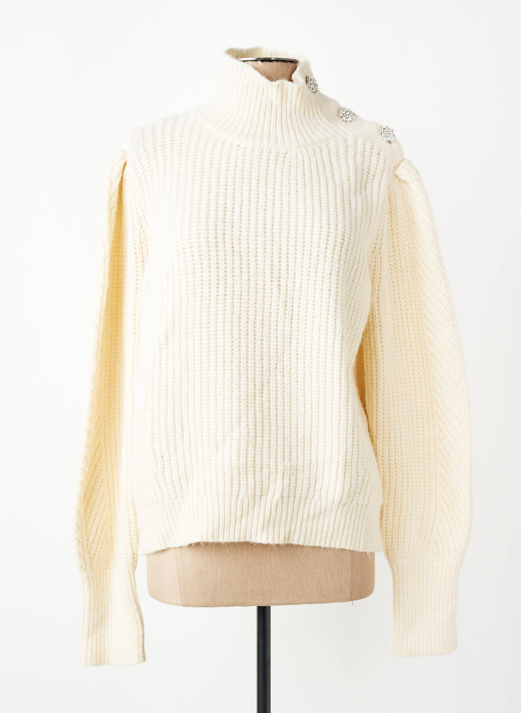 Pull col roulé manches longues manches longues beige VERO MODA femme