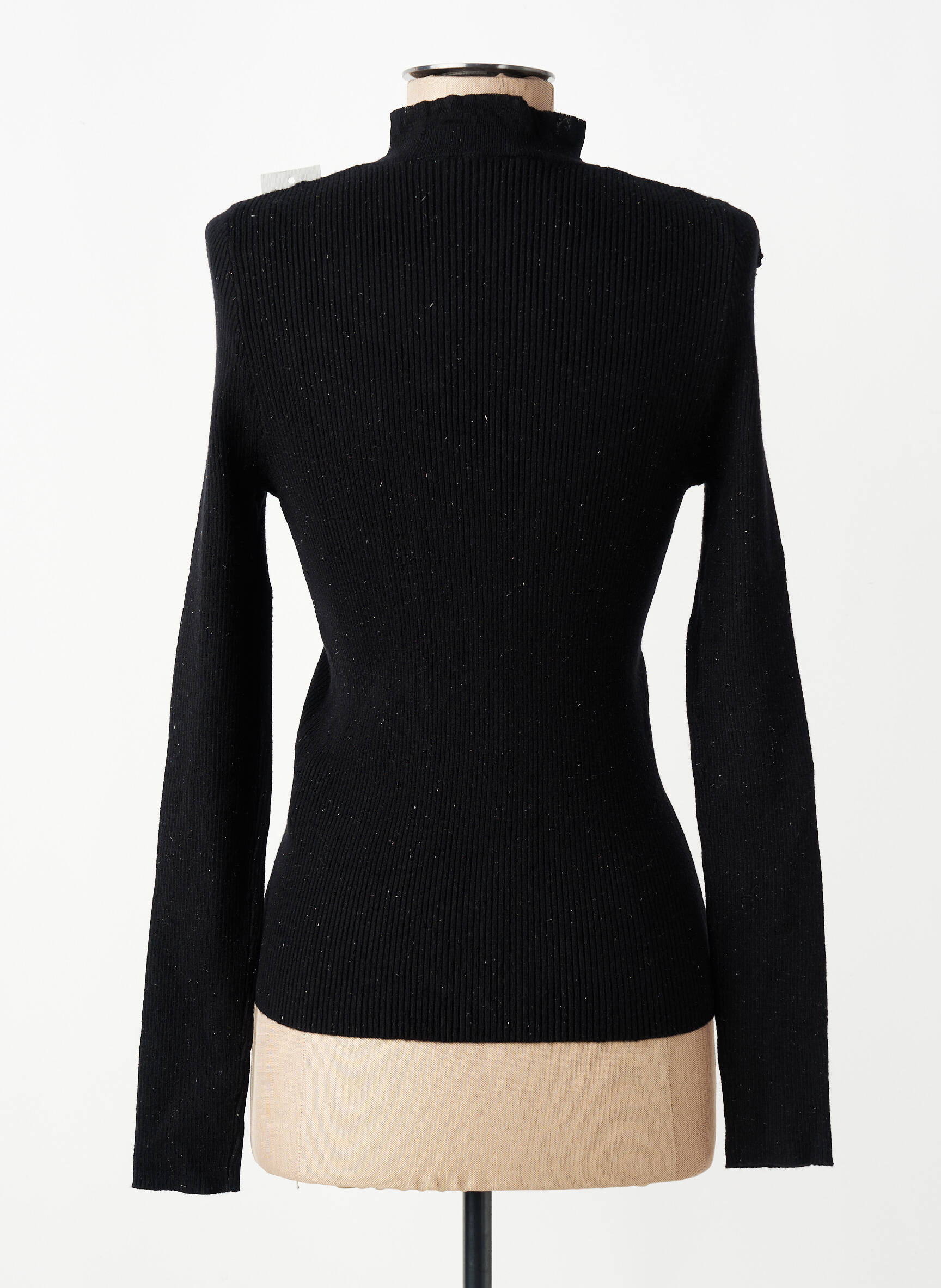 Pull col roulé noir MORGAN femme