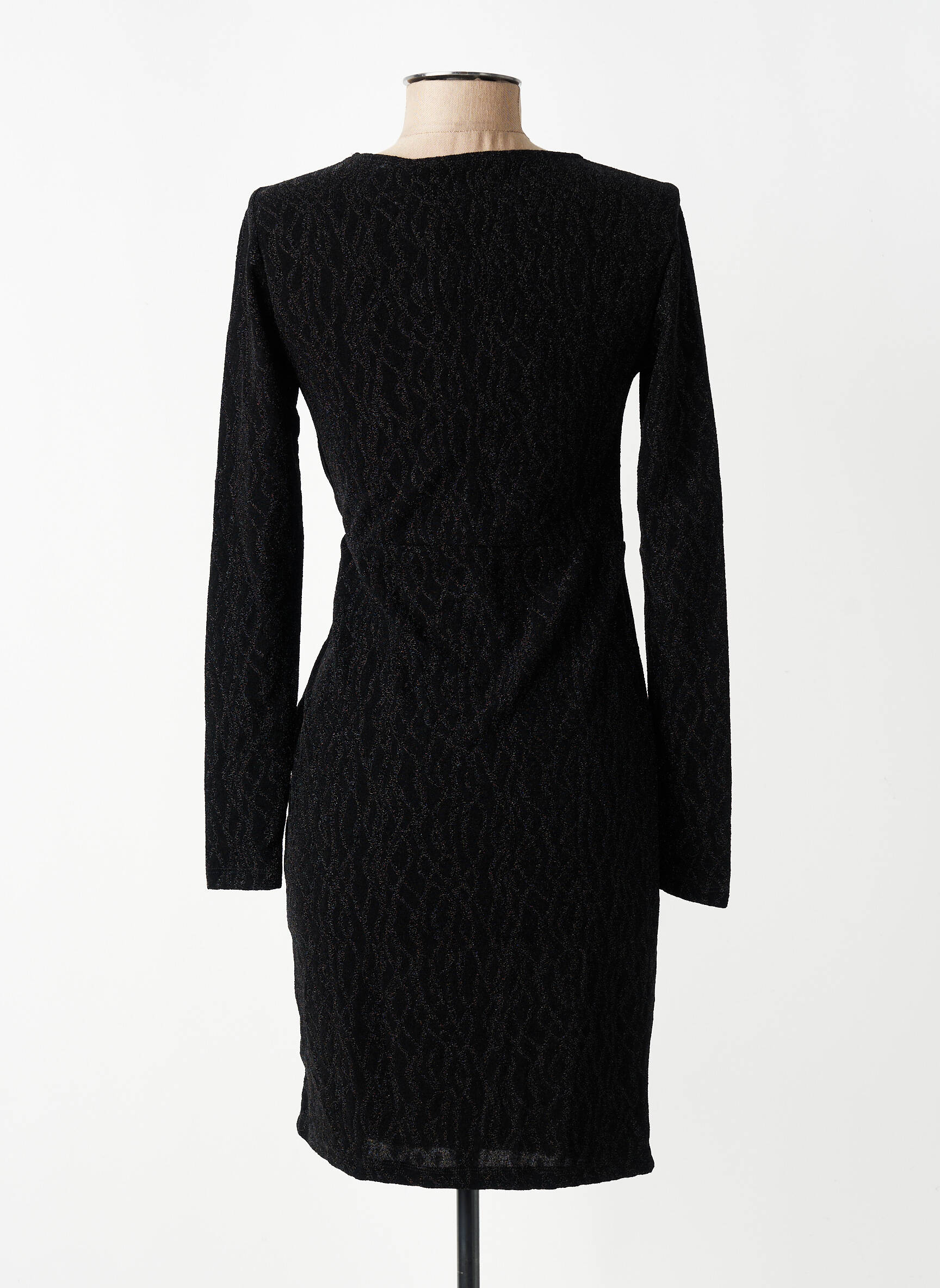 Robe mi-longue col rond noir VERO MODA femme