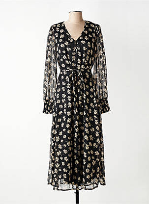 Robe longue col v noir VERO MODA femme
