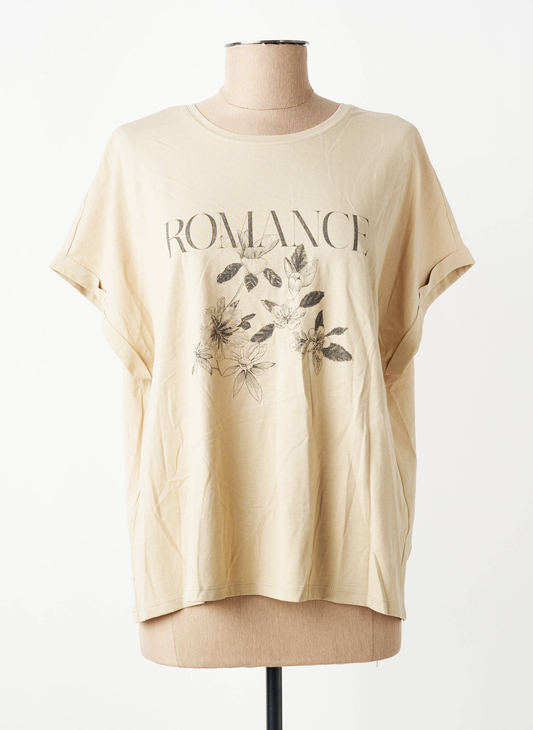 T-shirt marron MANGO femme