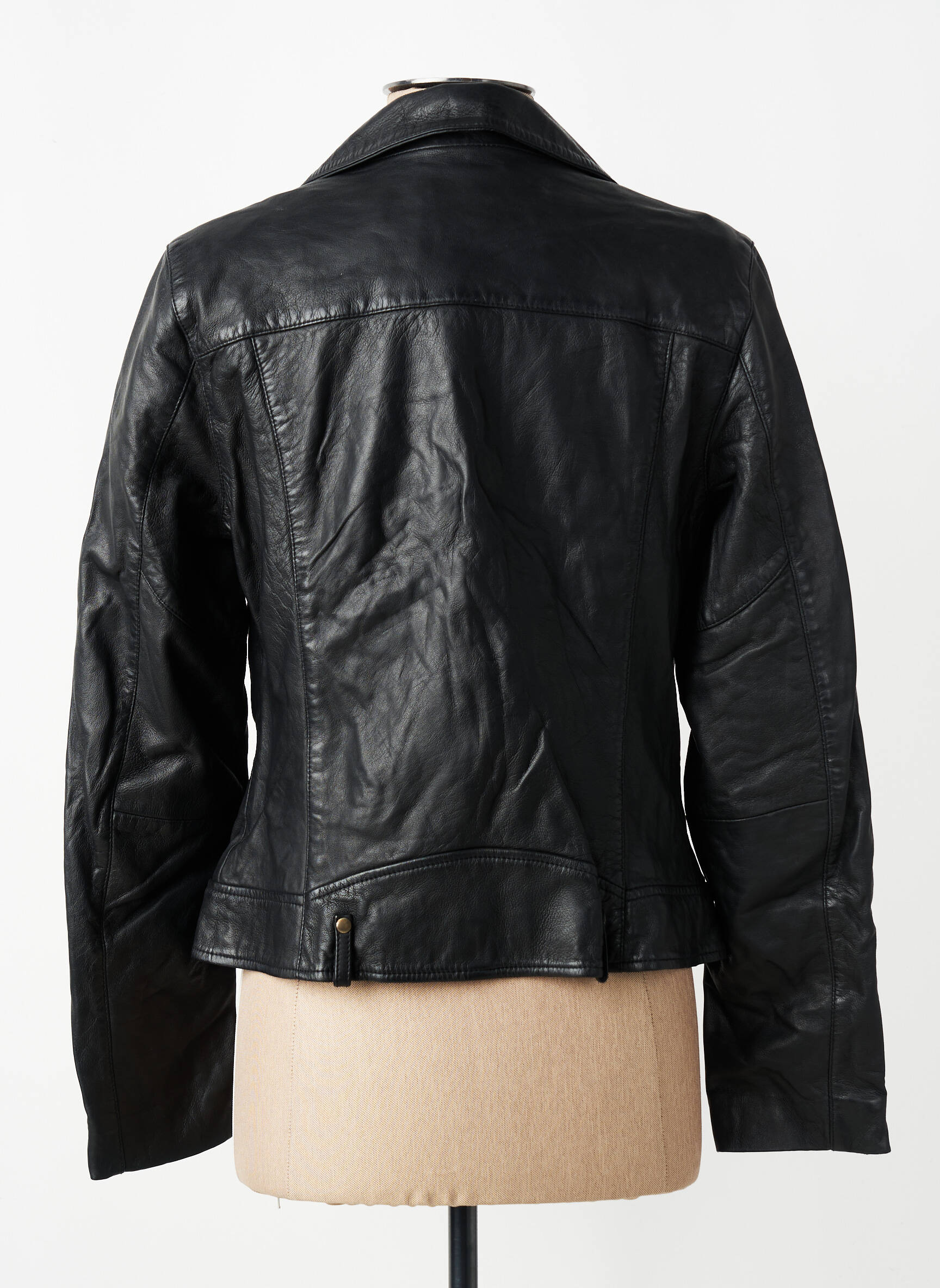 Veste en cuir noir NAF NAF femme