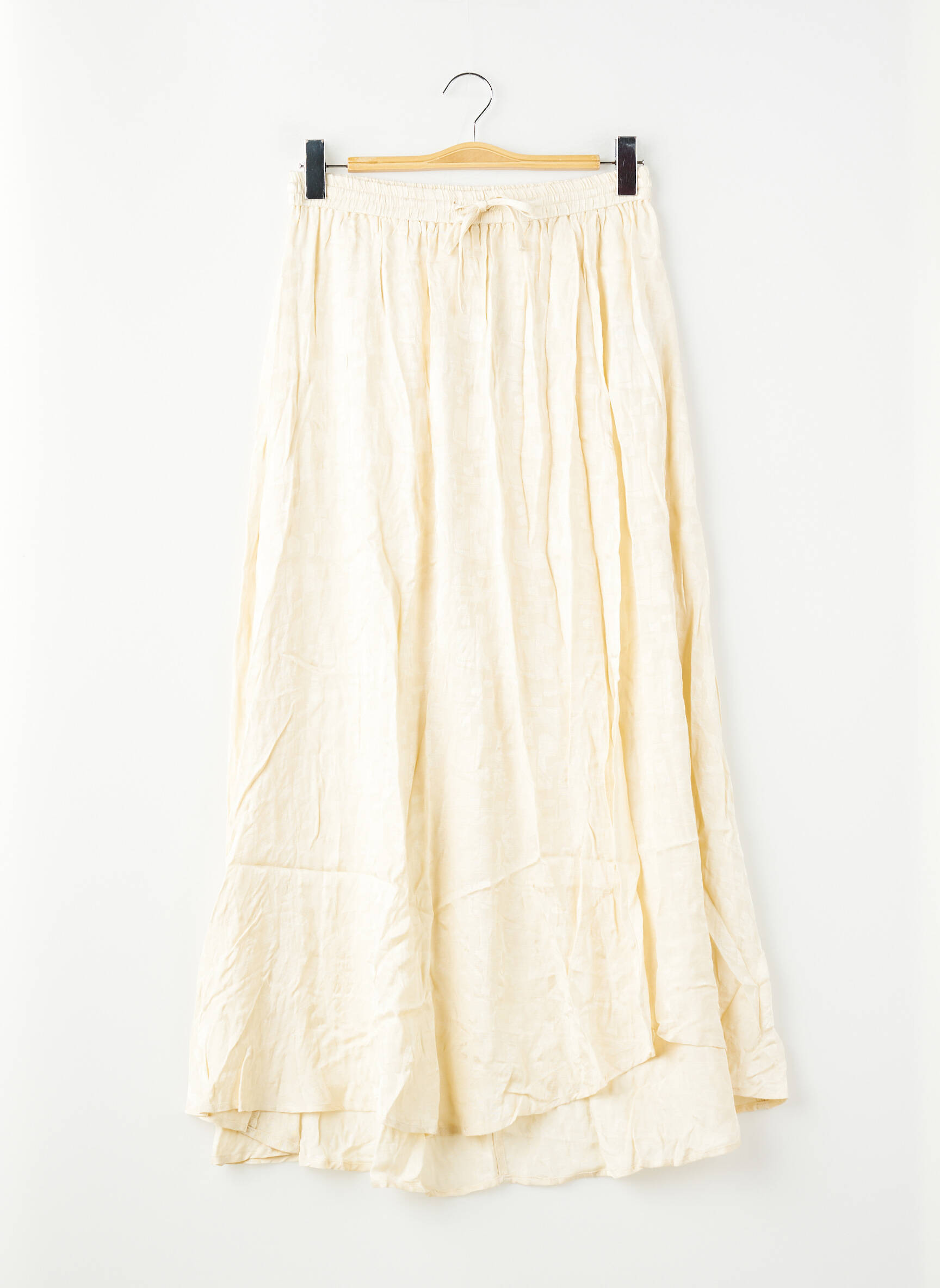 Jupe mi-longue beige NÜ femme