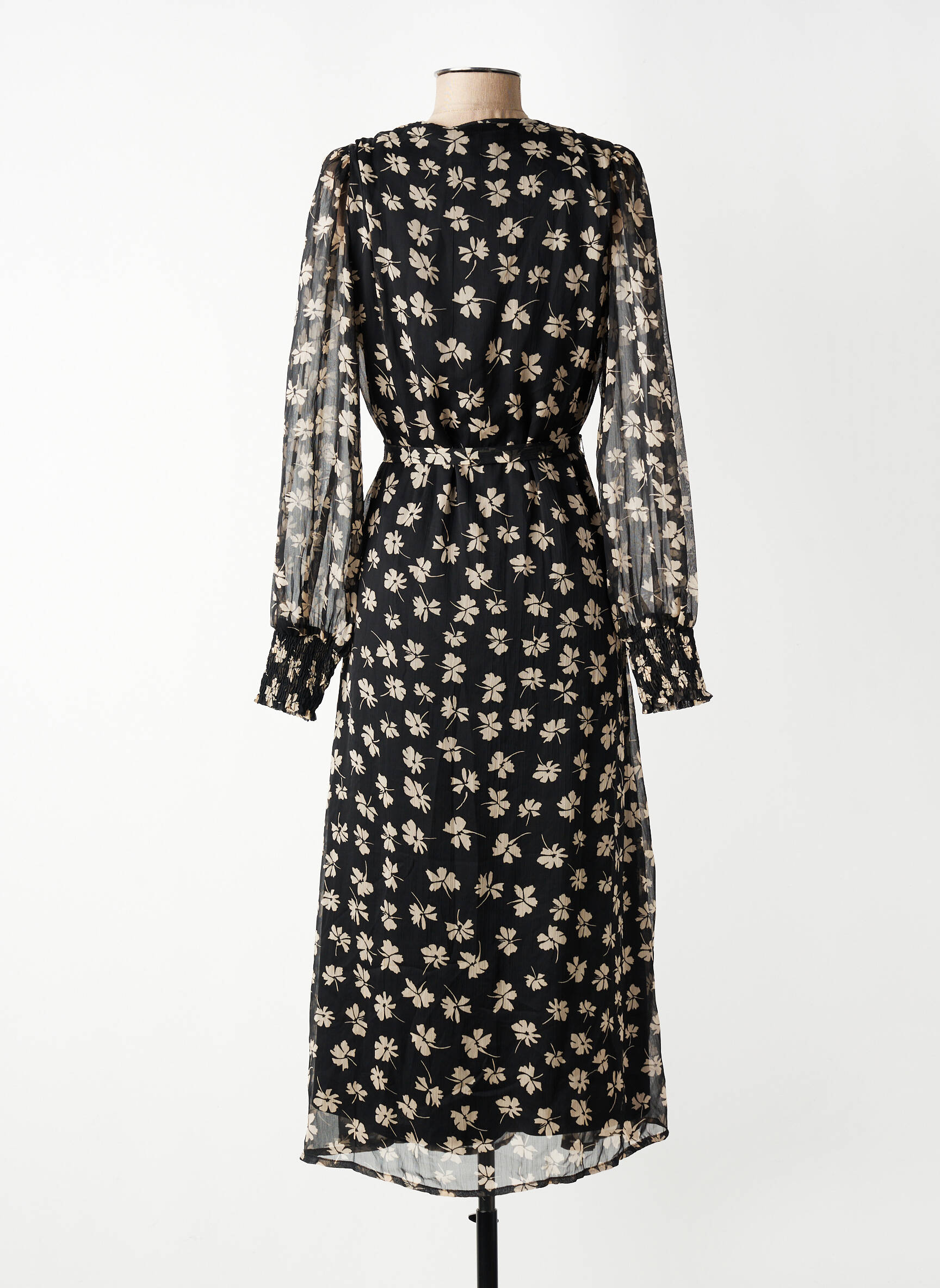 Robe longue col v noir VERO MODA femme