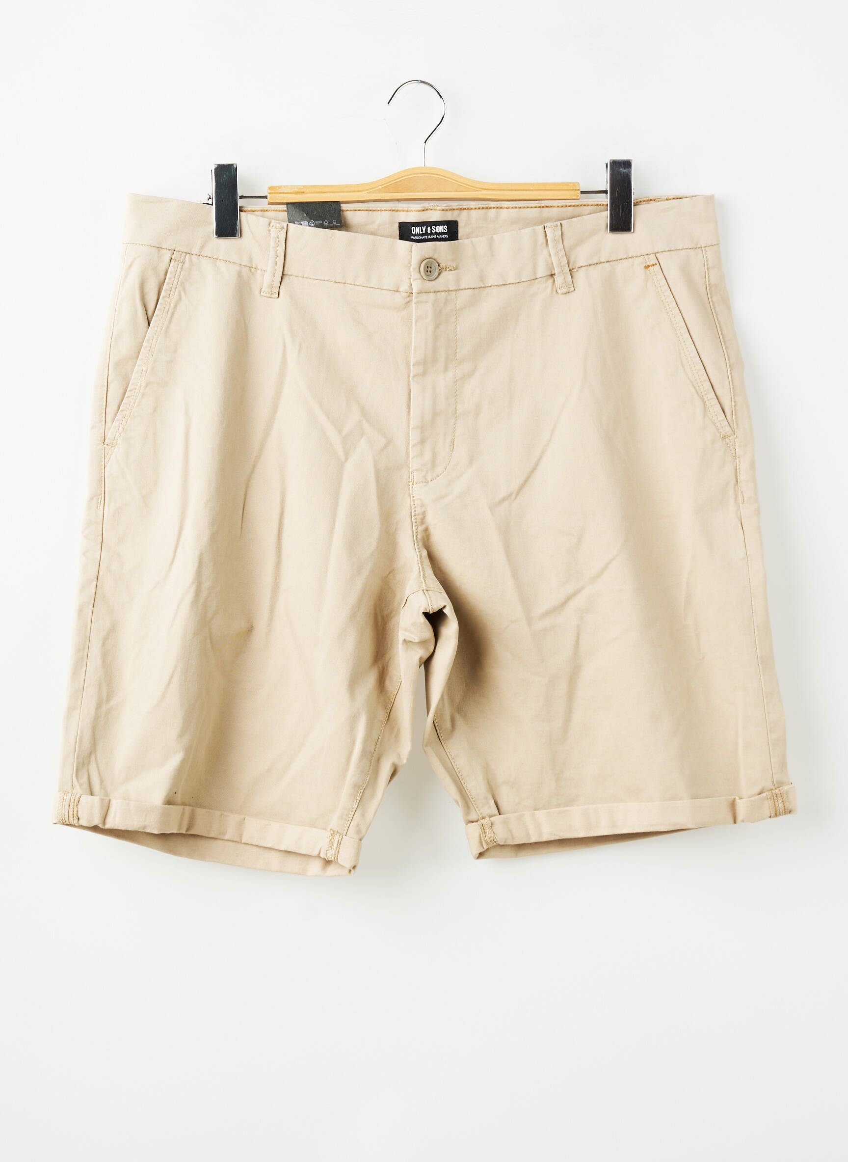 Bermuda coupe droite taupe ONLY&SONS homme