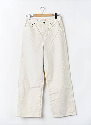 Pantalon large taille haute taille haute beige JJXX femme