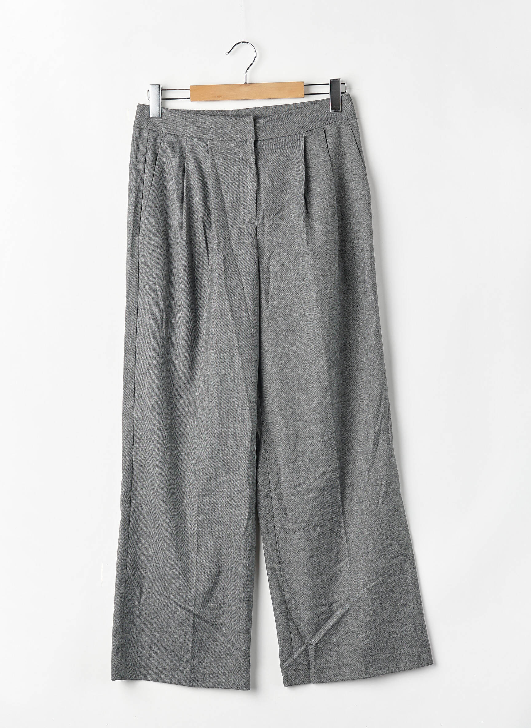 Pantalon large gris MANGO femme