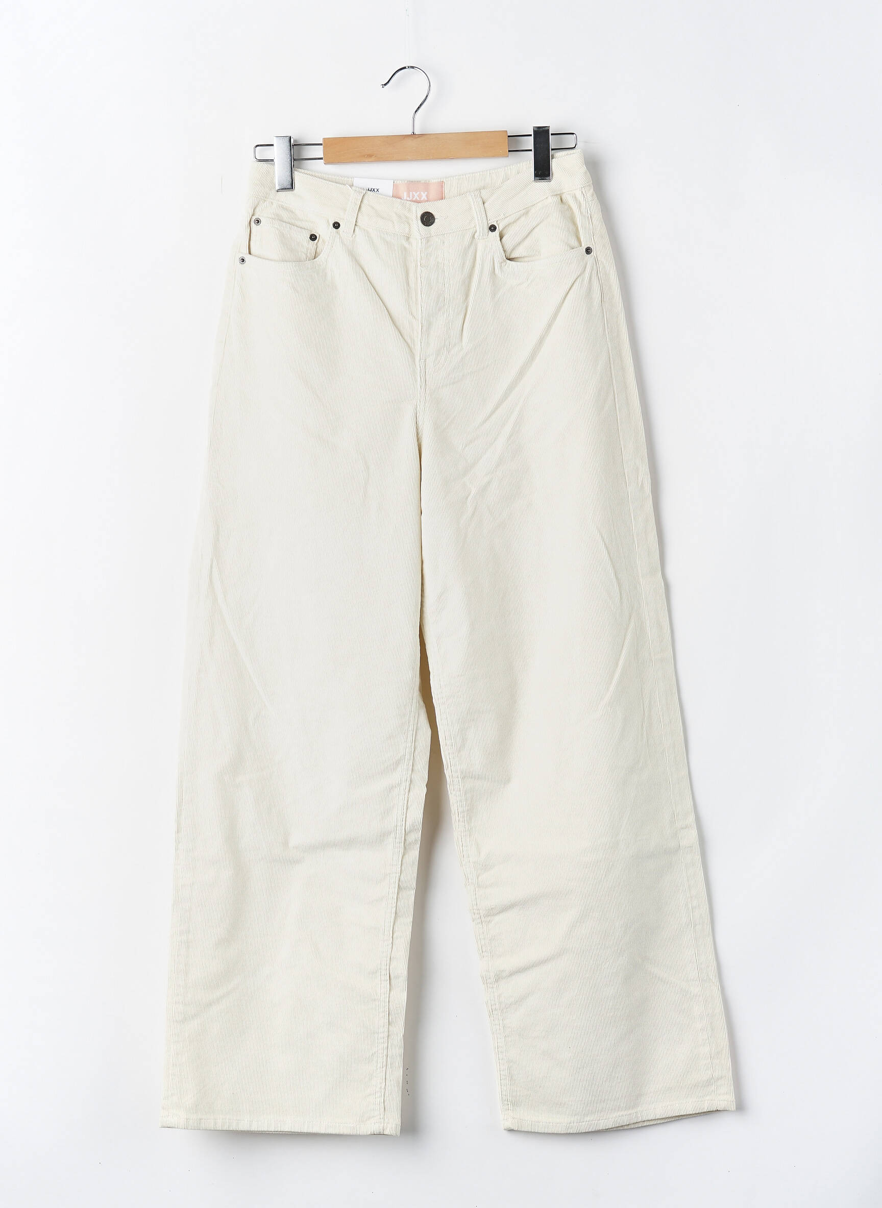 Pantalon large taille haute taille haute beige JJXX femme
