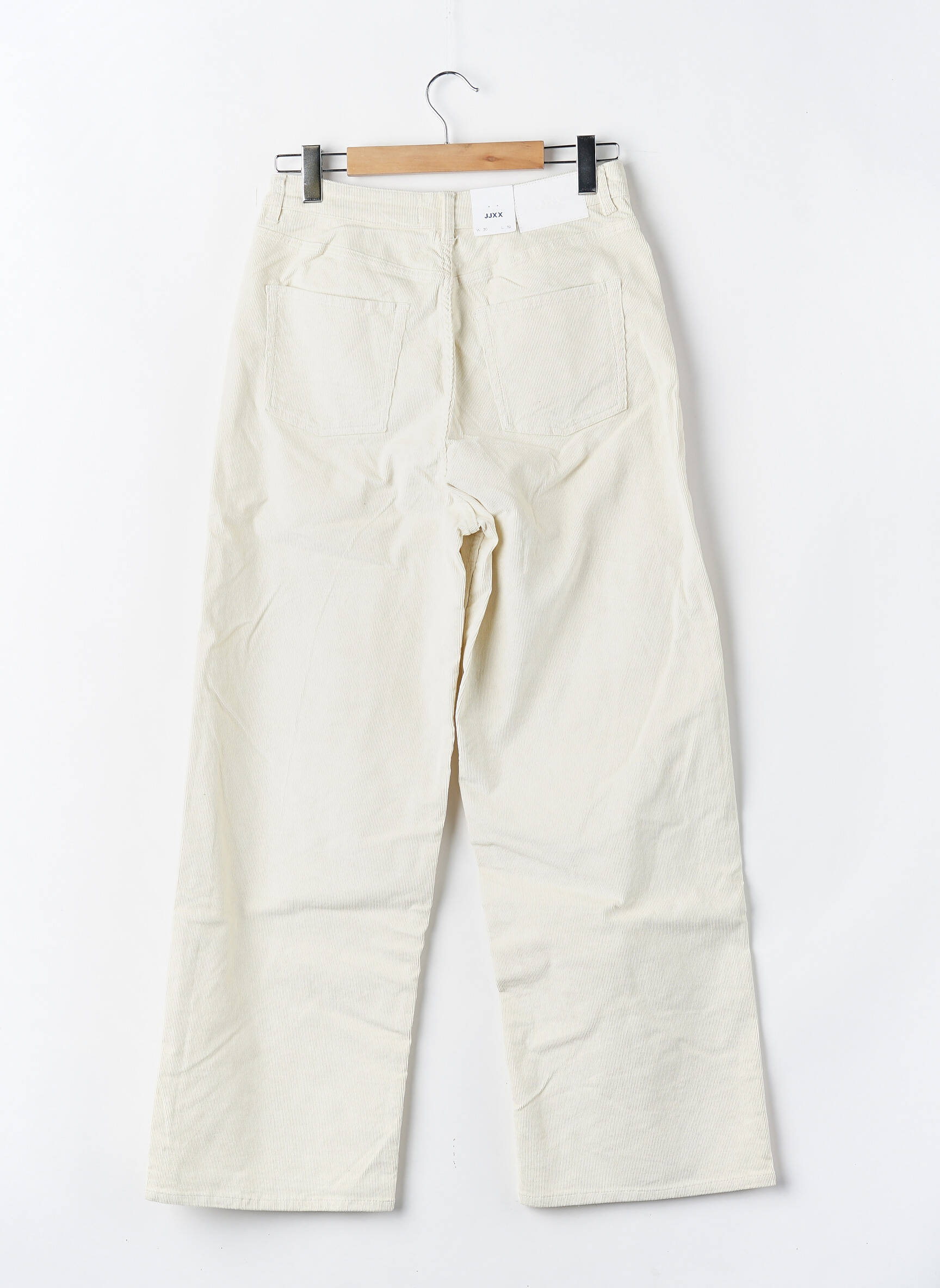 Pantalon large taille haute taille haute beige JJXX femme