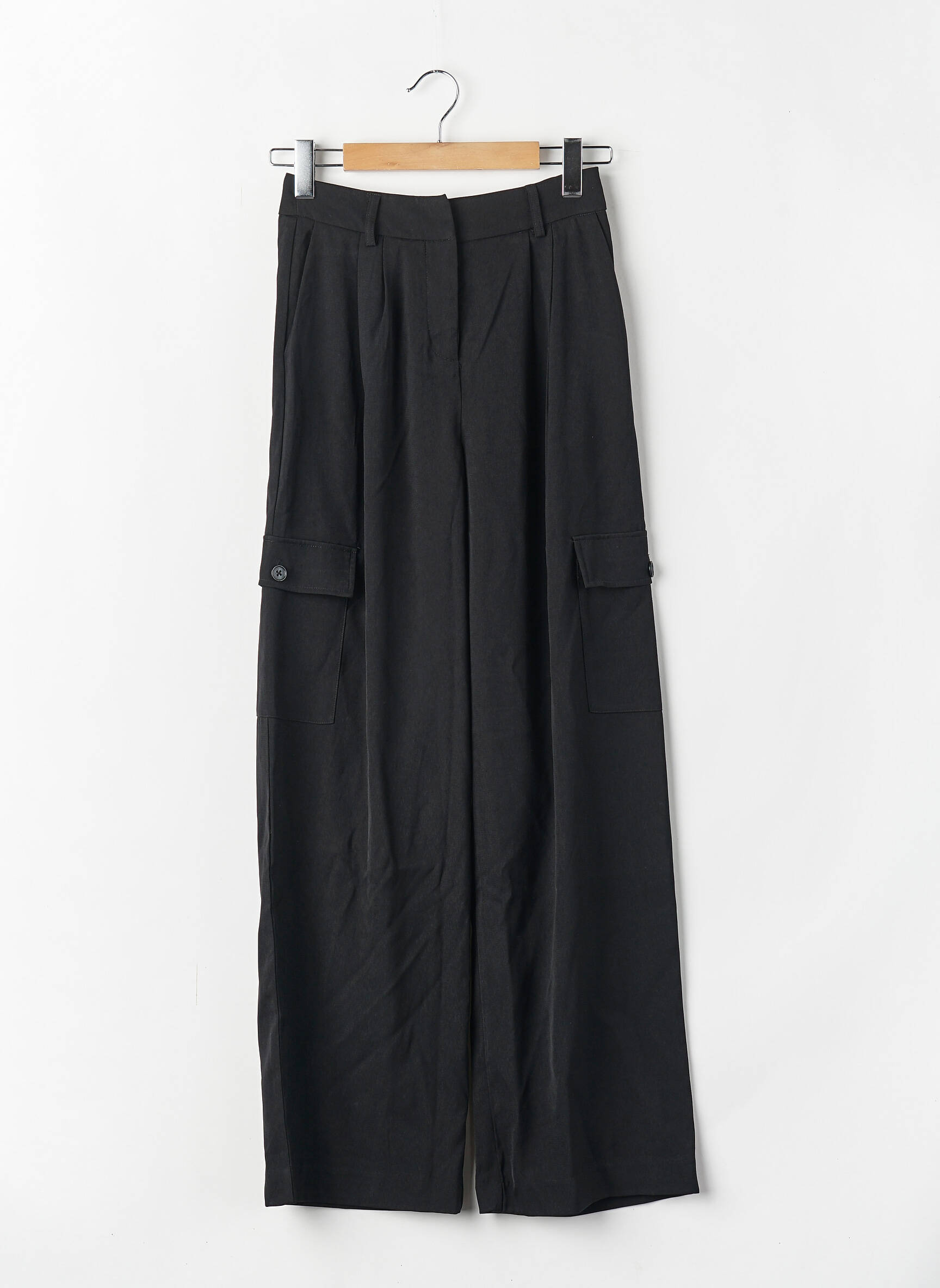 Pantalon cargo taille haute noir VILA femme