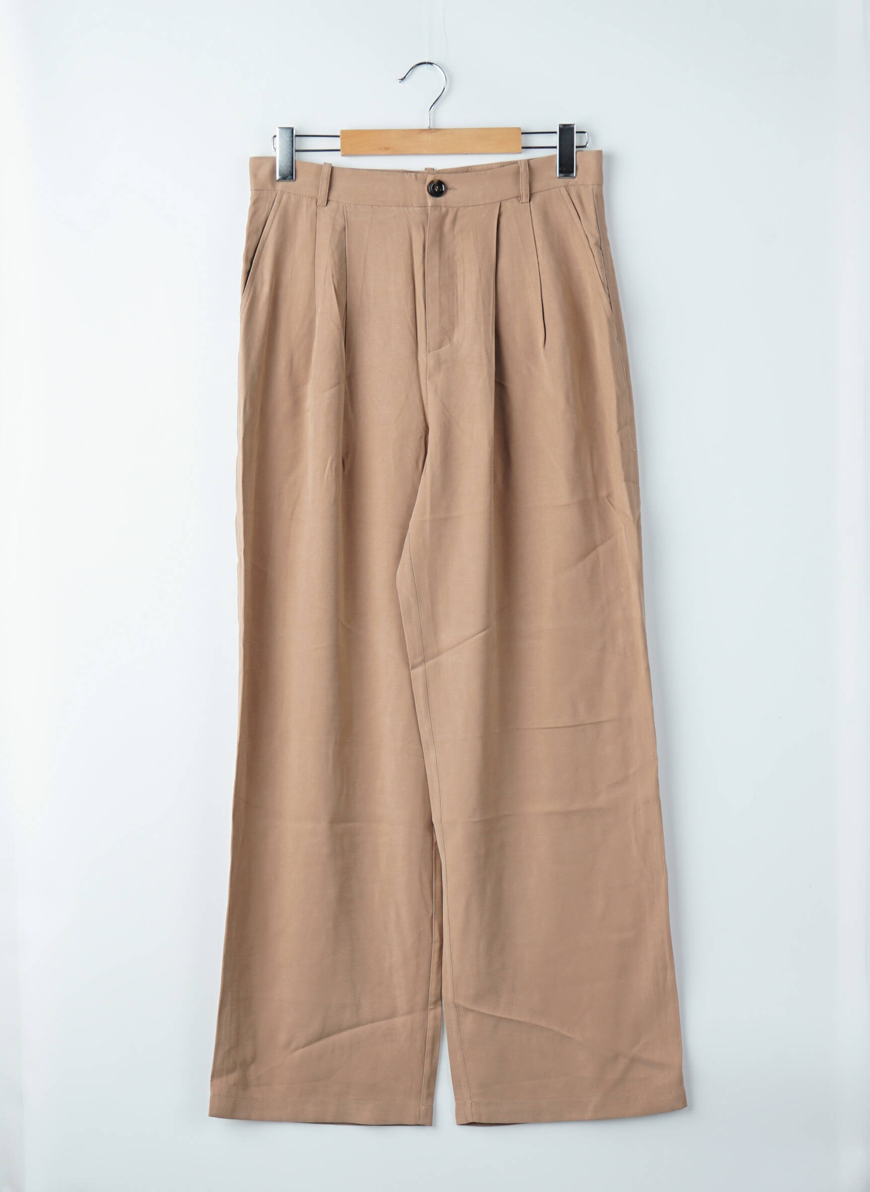 Pantalon large beige MANGO femme