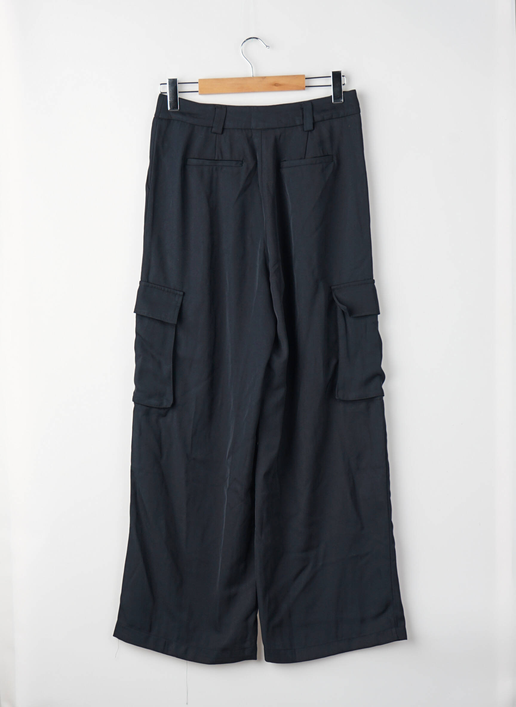 Pantalon cargo coupe droite taille haute noir VILA femme