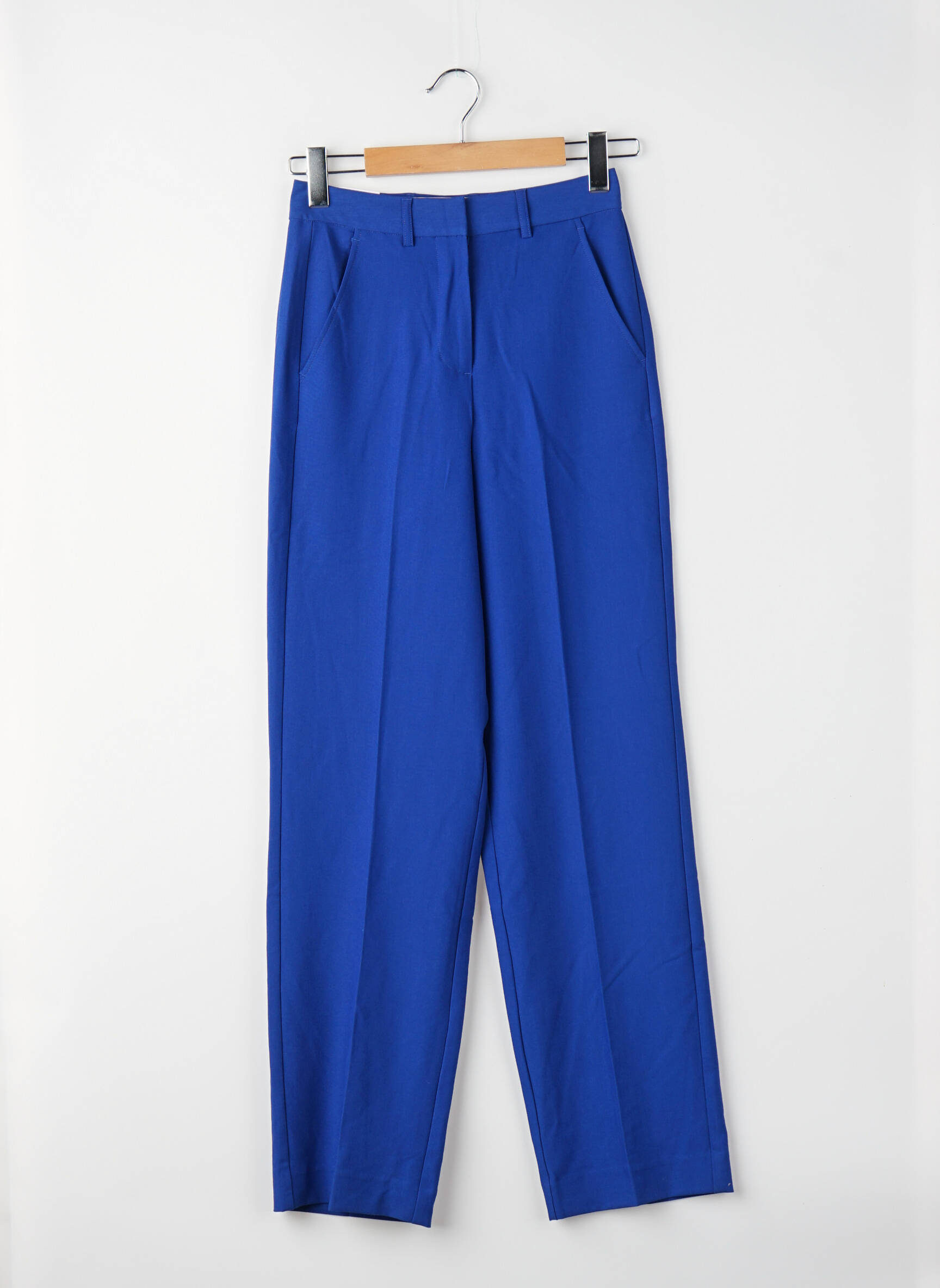 Pantalon droit taille haute taille haute bleu JJXX femme