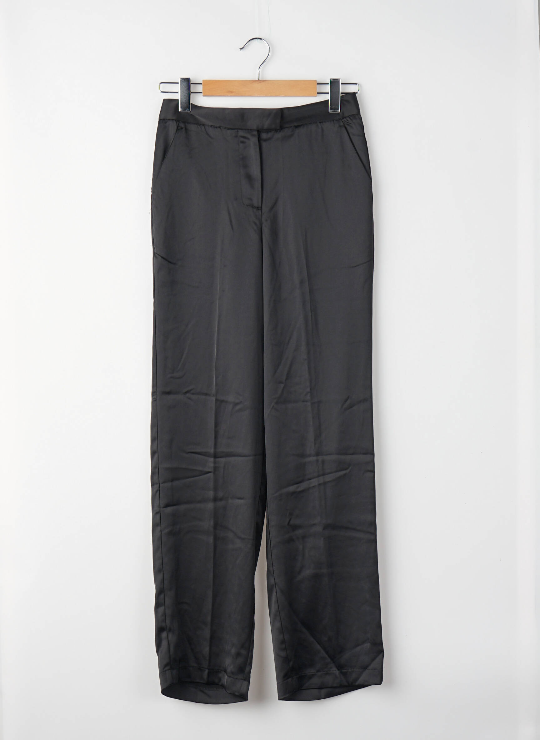 Pantalon droit taille haute taille haute noir JJXX femme