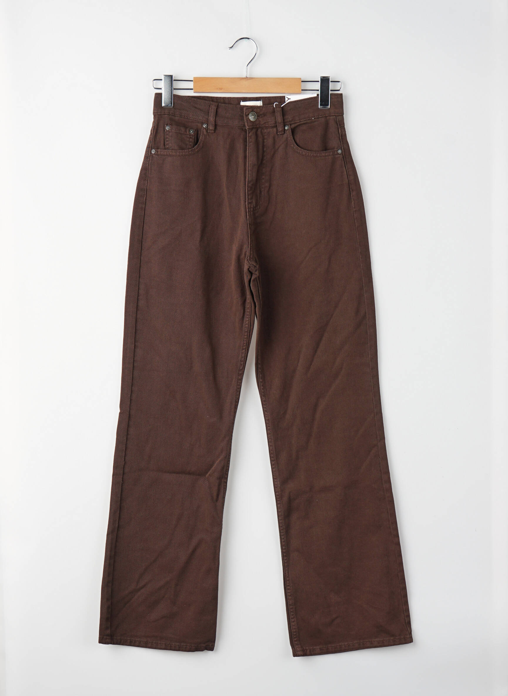 Jeans coupe droite marron ONLY femme