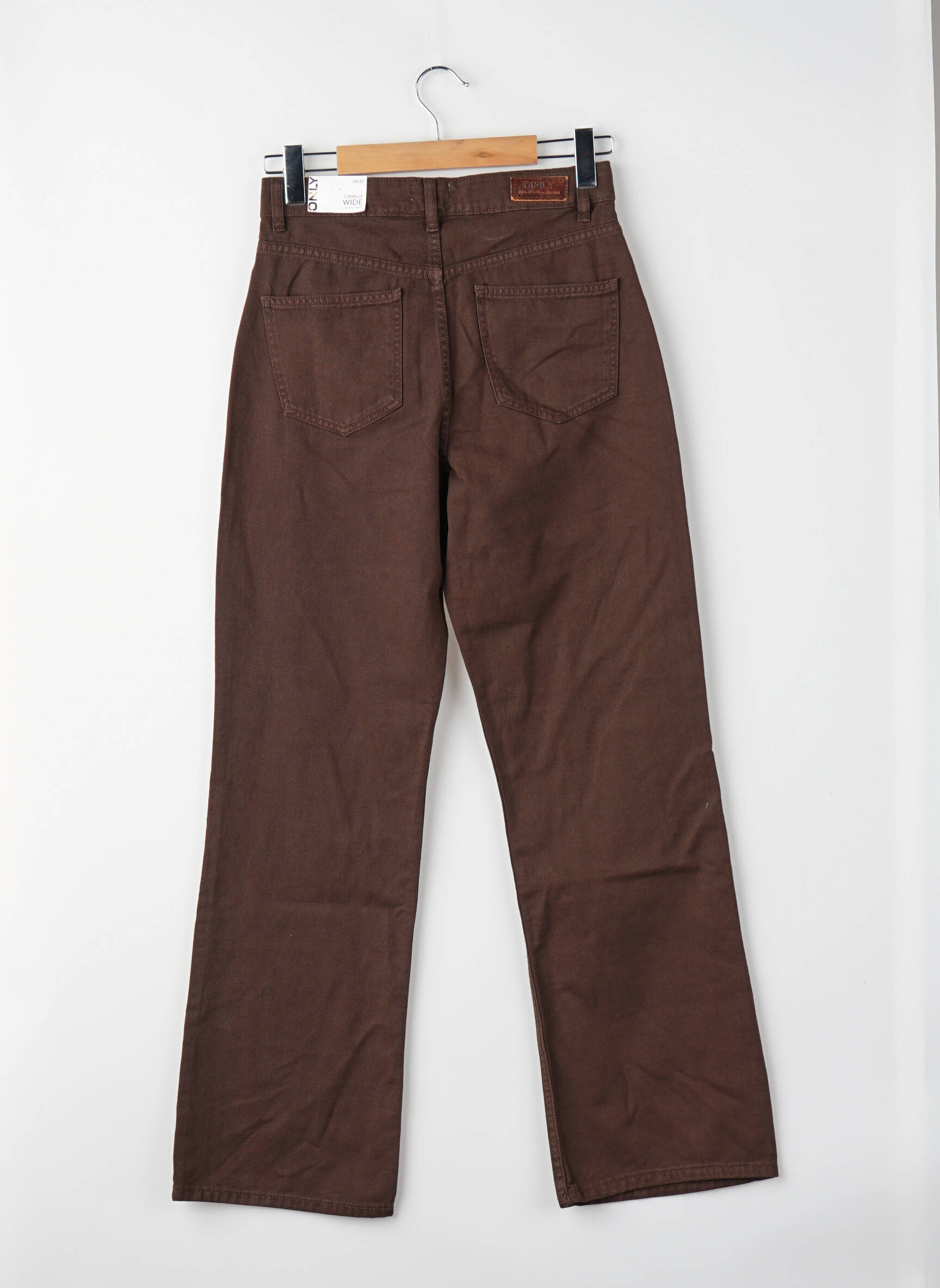 Jeans coupe droite marron ONLY femme