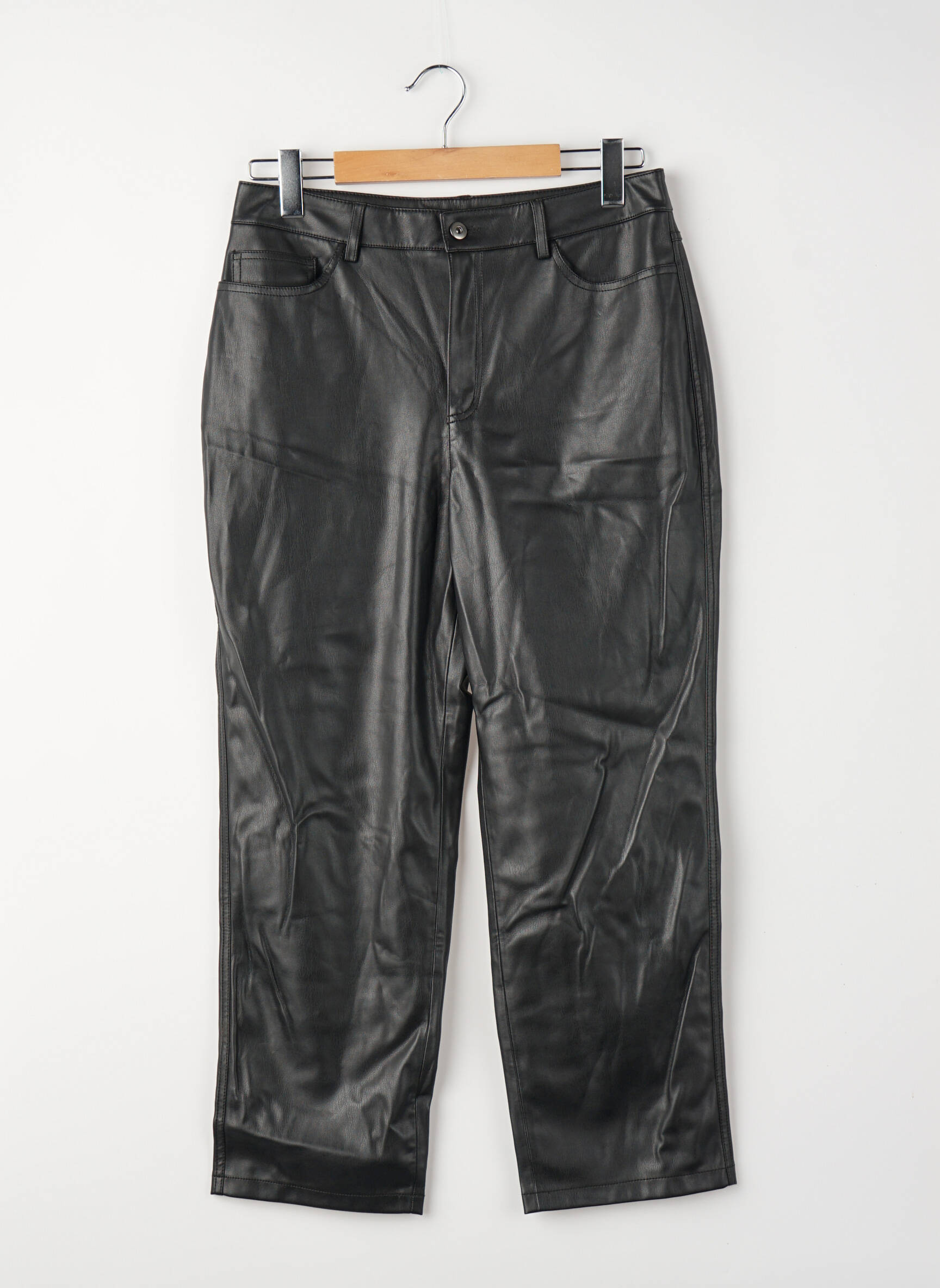 Pantalon droit noir MANGO femme