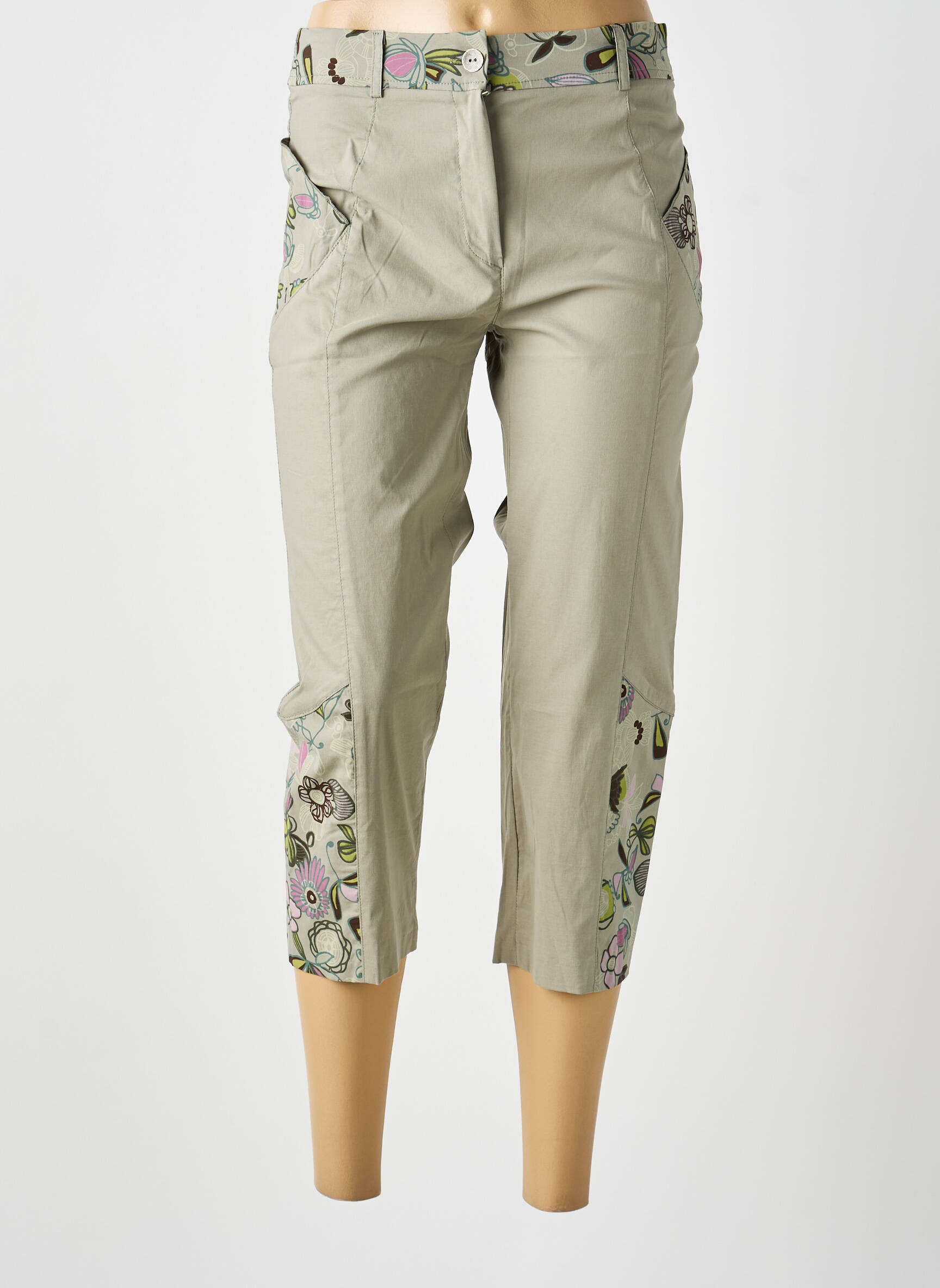 Pantalon 7/8 vert MULTIPLES femme
