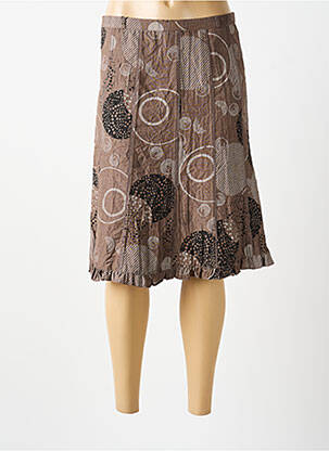 Jupe mi-longue marron MULTIPLES femme