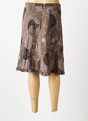 Jupe mi-longue marron MULTIPLES femme