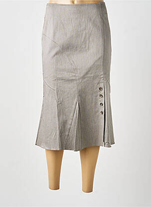 Jupe mi-longue gris MULTIPLES femme