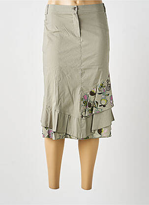 Jupe mi-longue vert MULTIPLES femme