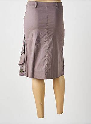 Jupe mi-longue marron MULTIPLES femme