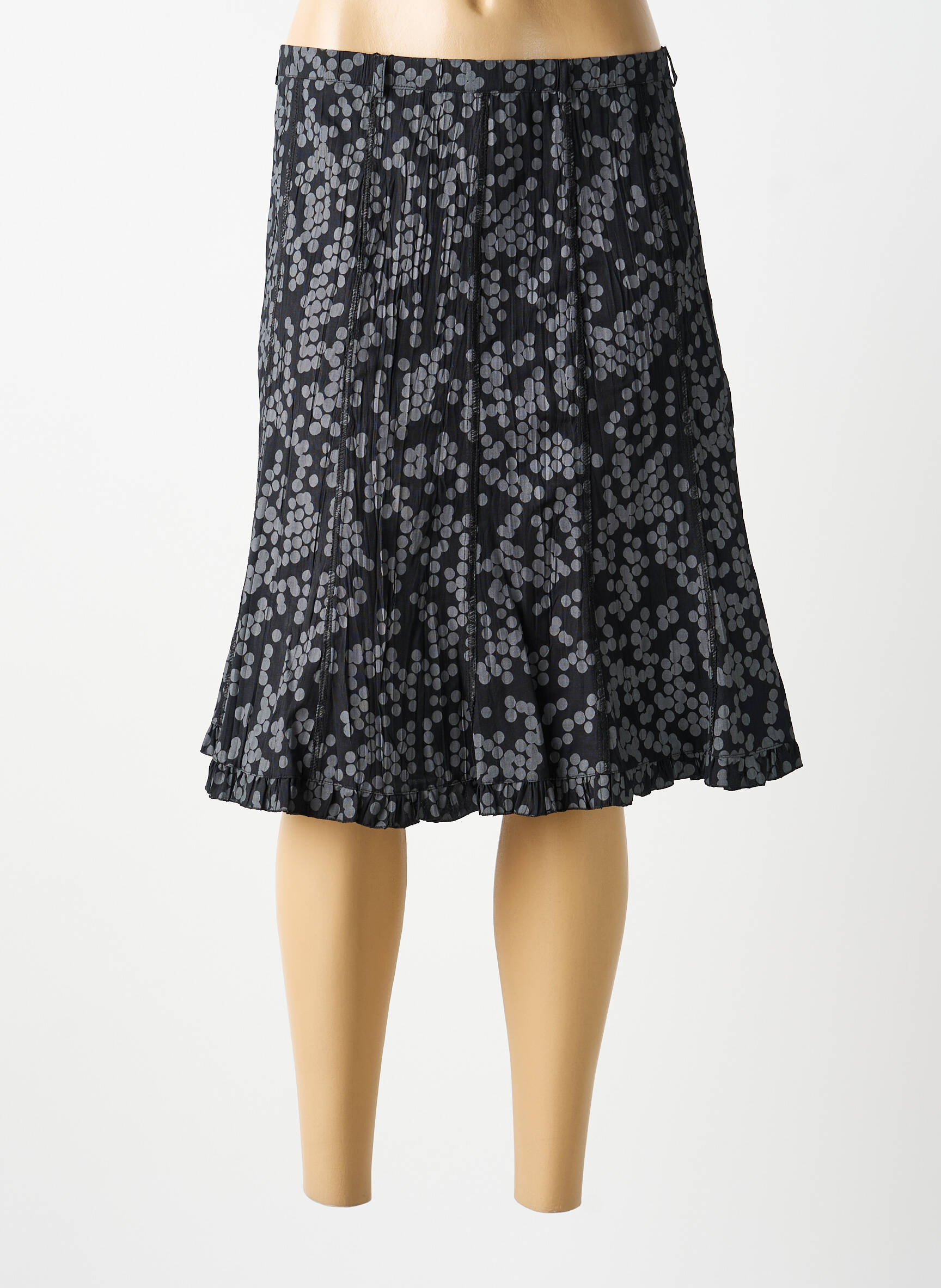 Jupe mi-longue noir MULTIPLES femme