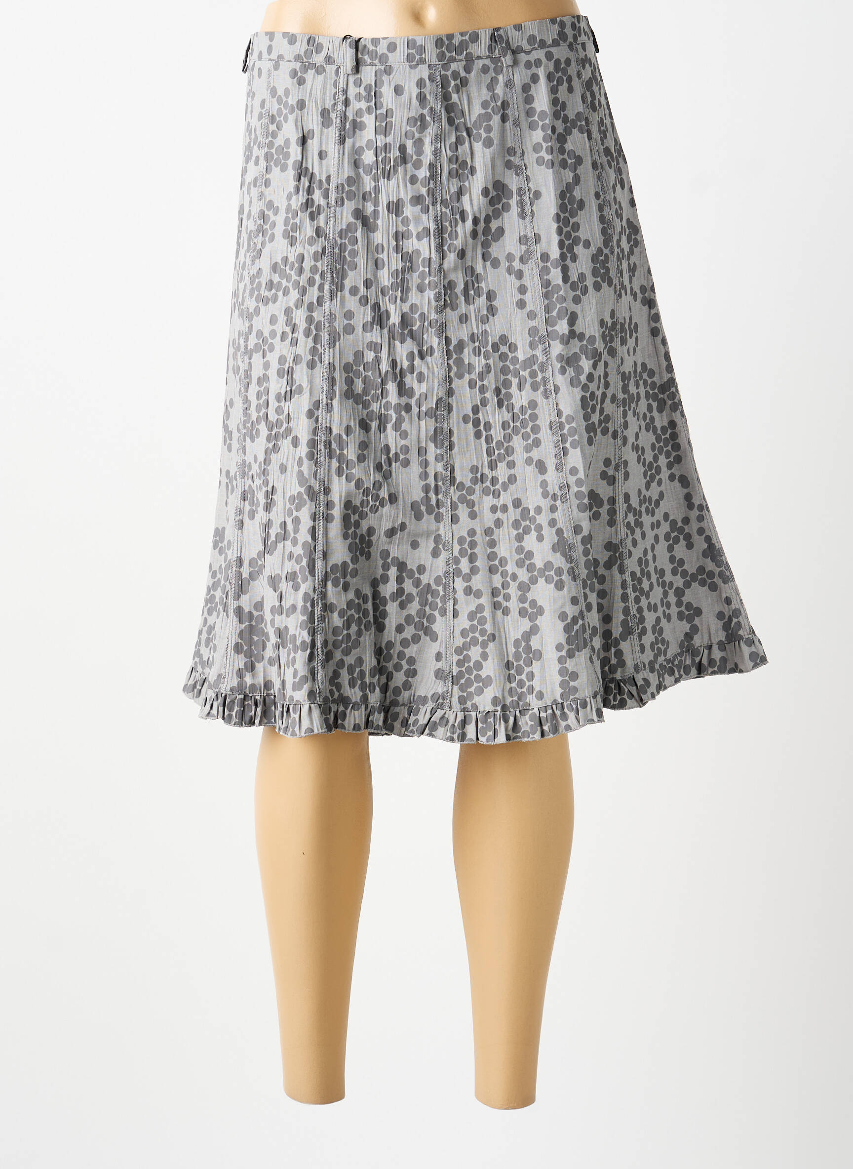 Jupe mi-longue gris MULTIPLES femme