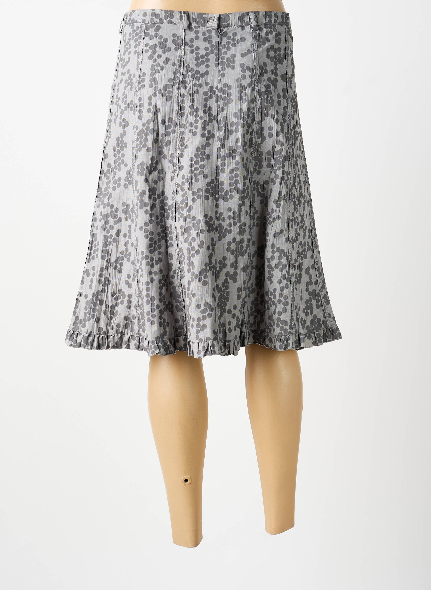 Jupe mi-longue gris MULTIPLES femme
