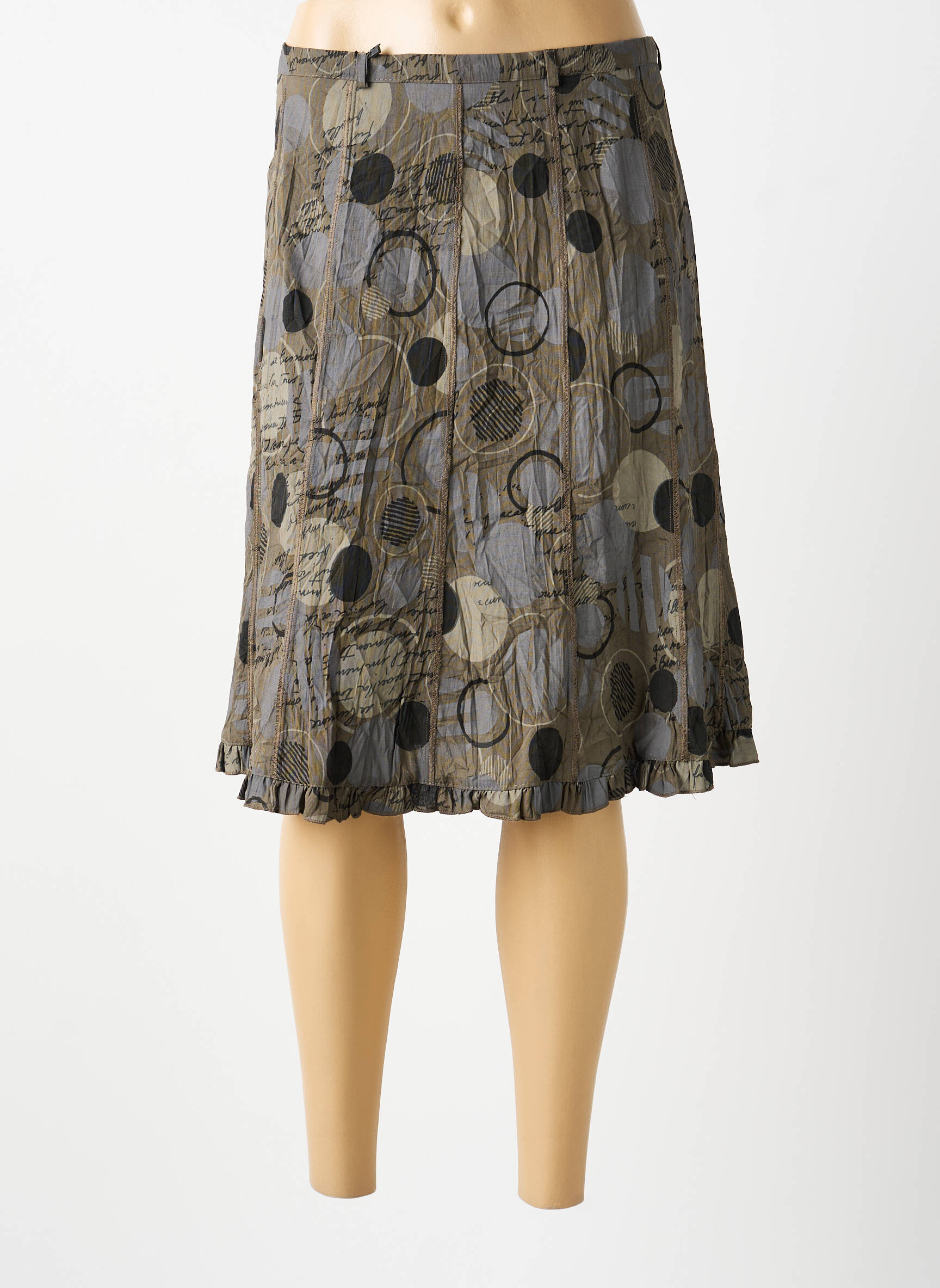 Jupe mi-longue gris MULTIPLES femme