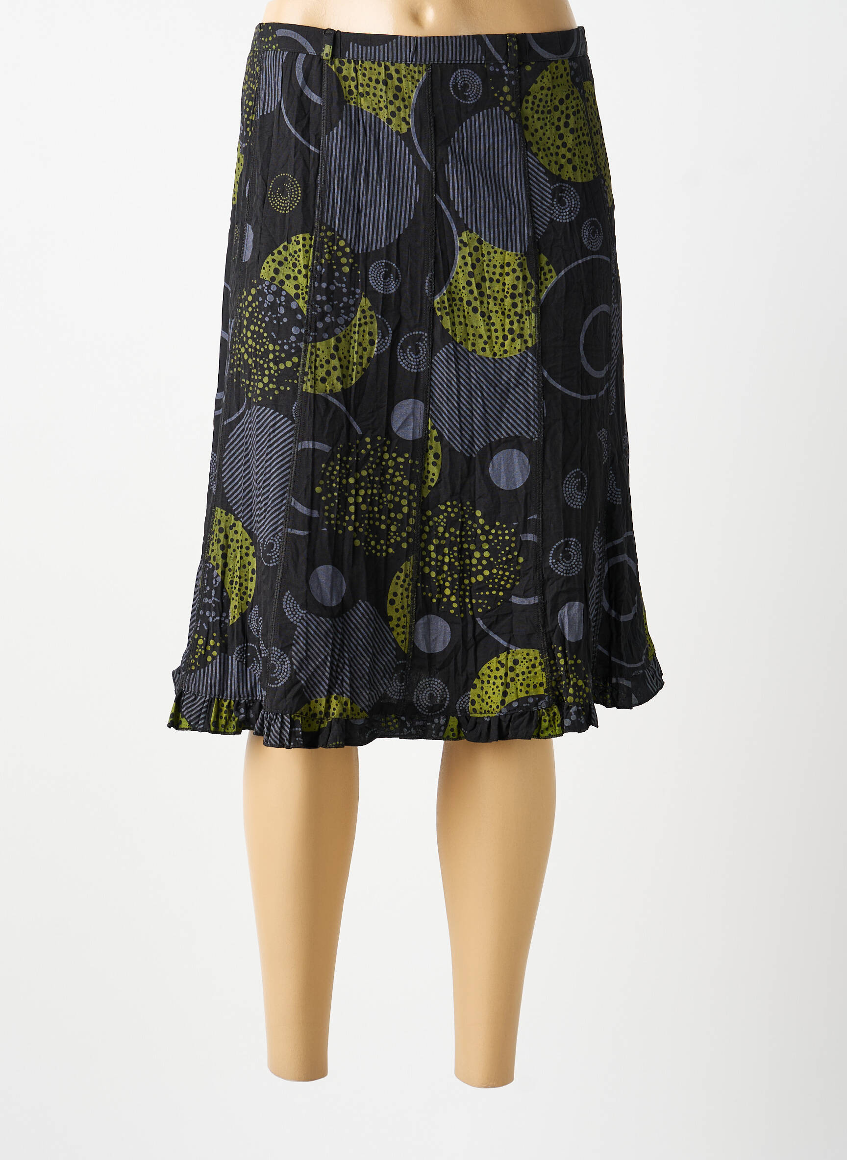 Jupe mi-longue vert MULTIPLES femme