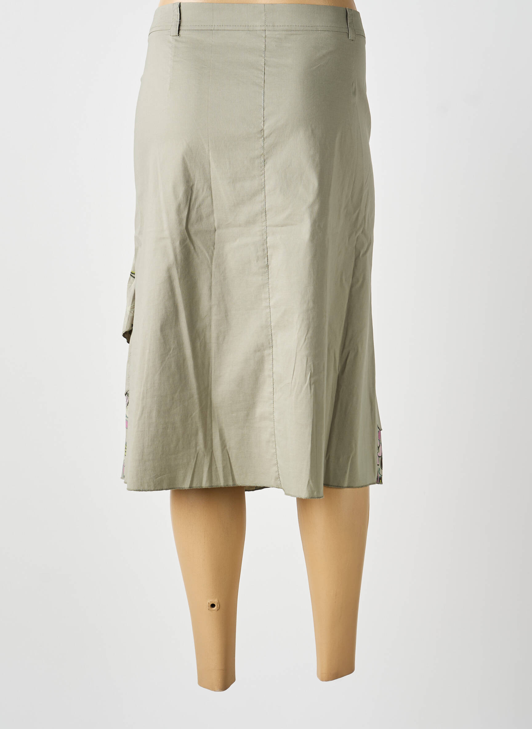 Jupe mi-longue vert MULTIPLES femme