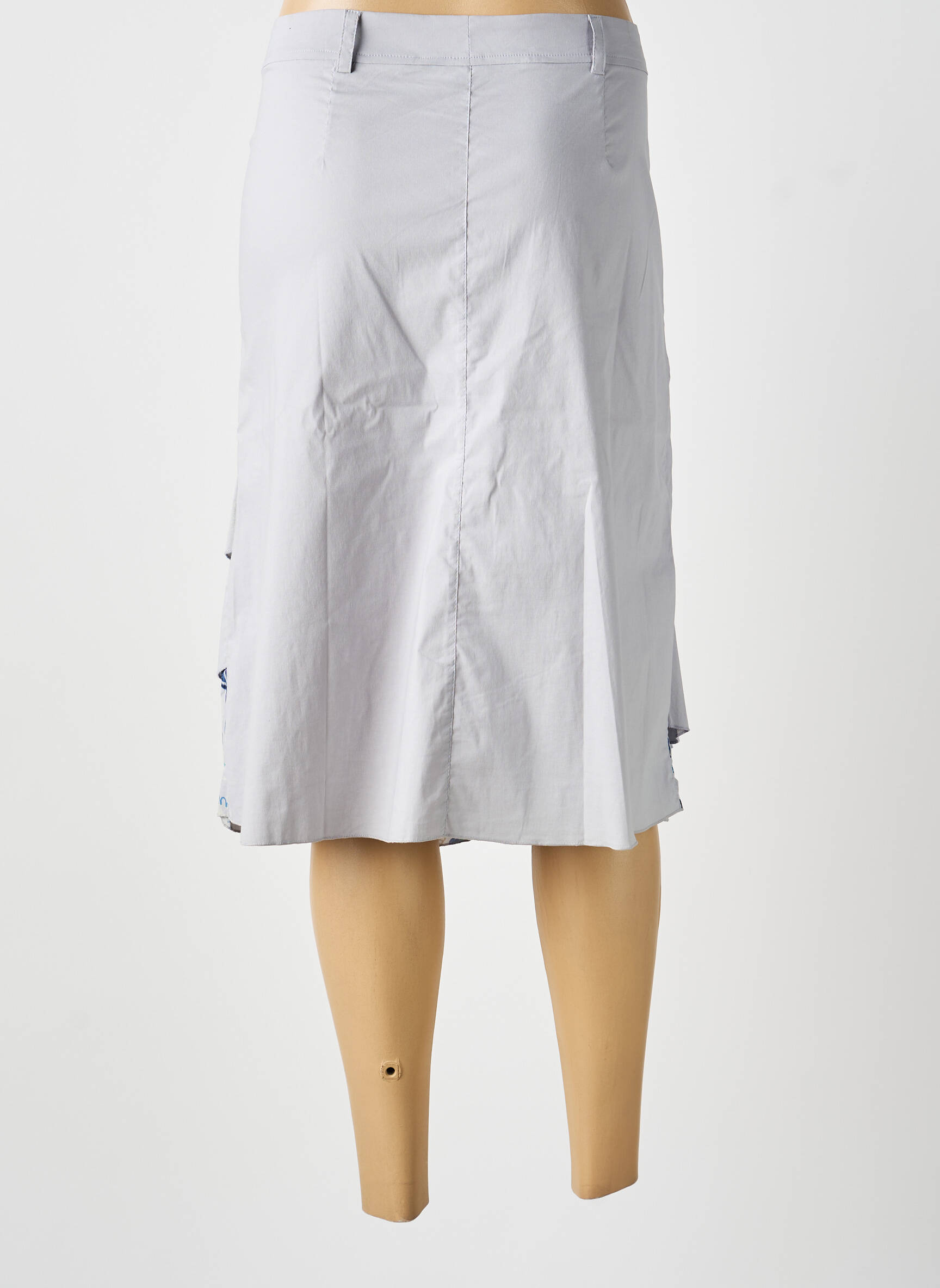 Jupe mi-longue gris MULTIPLES femme