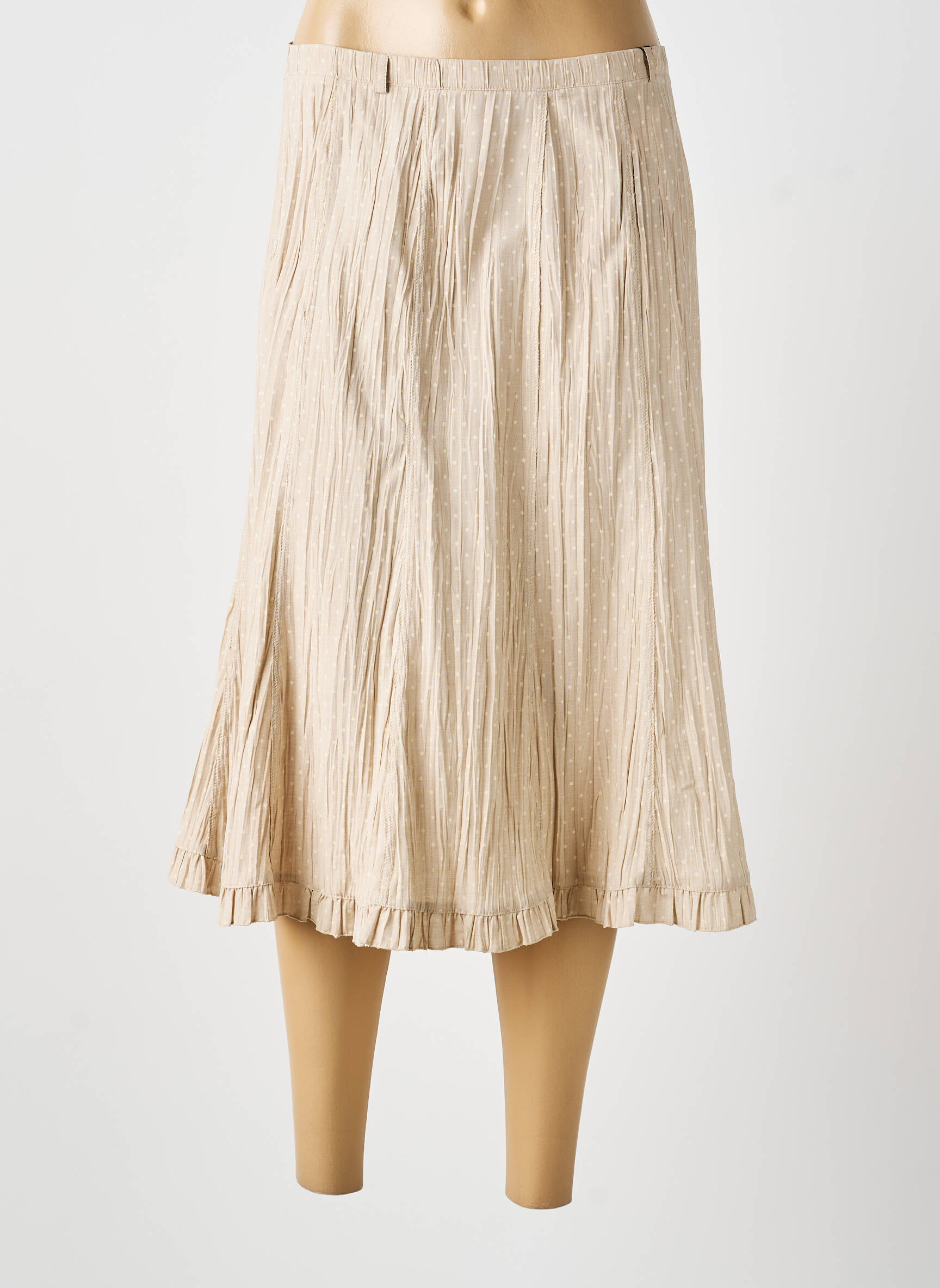 Jupe mi-longue beige MULTIPLES femme