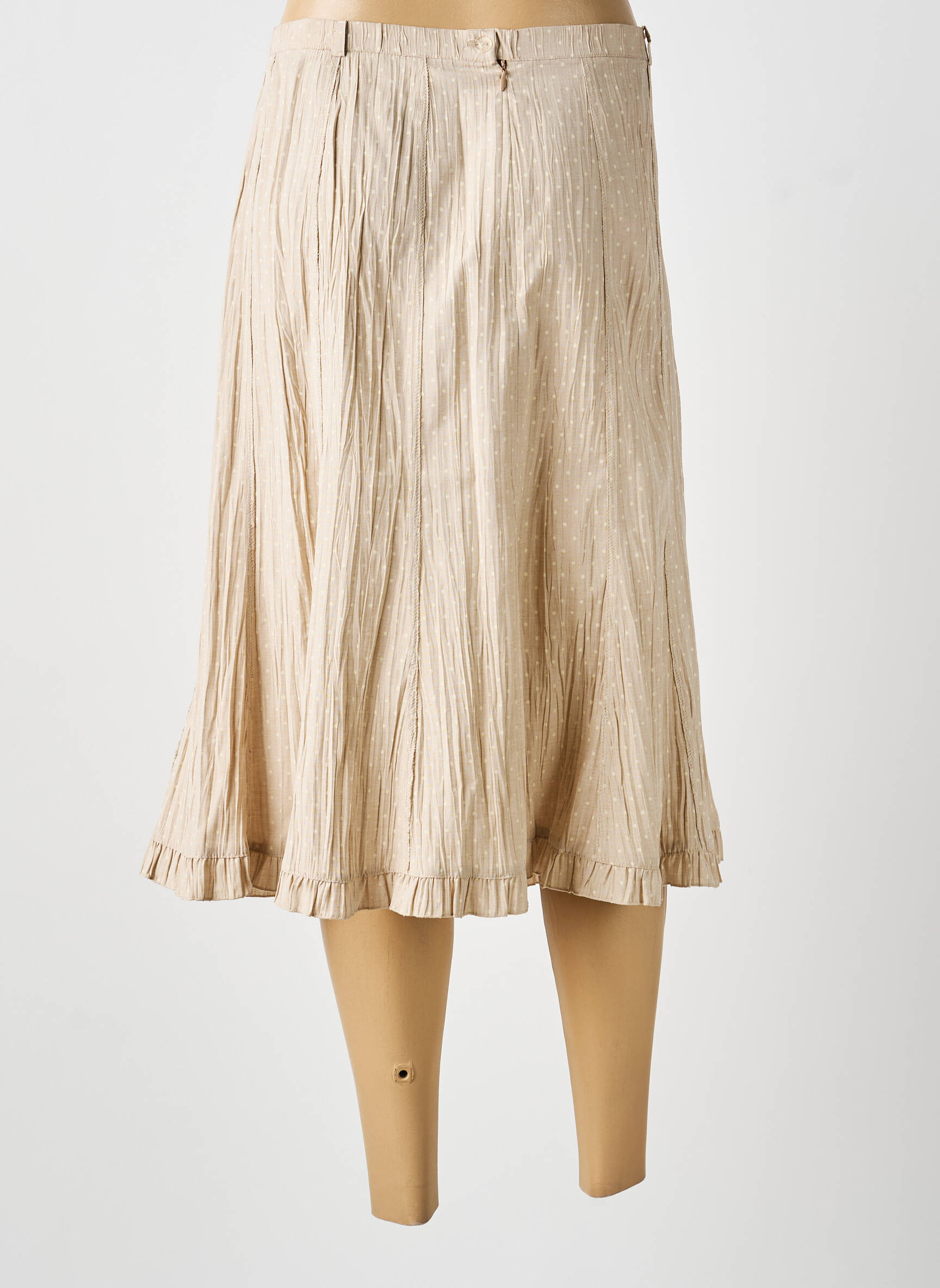 Jupe mi-longue beige MULTIPLES femme